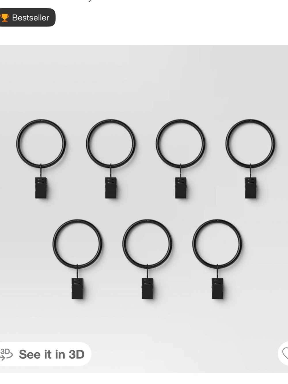 Black Curtain Rings with Clips (29)